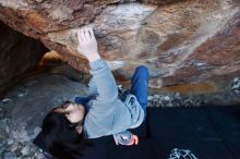 Bouldering in Hueco Tanks on 12/30/2018 with Blue Lizard Climbing and Yoga

Filename: SRM_20181230_1655220.jpg
Aperture: f/4.0
Shutter Speed: 1/200
Body: Canon EOS-1D Mark II
Lens: Canon EF 16-35mm f/2.8 L