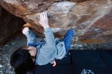 Bouldering in Hueco Tanks on 12/30/2018 with Blue Lizard Climbing and Yoga

Filename: SRM_20181230_1655230.jpg
Aperture: f/4.0
Shutter Speed: 1/200
Body: Canon EOS-1D Mark II
Lens: Canon EF 16-35mm f/2.8 L