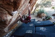 Bouldering in Hueco Tanks on 12/30/2018 with Blue Lizard Climbing and Yoga

Filename: SRM_20181230_1707360.jpg
Aperture: f/3.5
Shutter Speed: 1/200
Body: Canon EOS-1D Mark II
Lens: Canon EF 16-35mm f/2.8 L