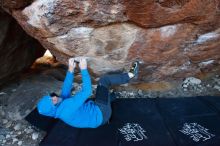 Bouldering in Hueco Tanks on 12/30/2018 with Blue Lizard Climbing and Yoga

Filename: SRM_20181230_1711020.jpg
Aperture: f/4.0
Shutter Speed: 1/200
Body: Canon EOS-1D Mark II
Lens: Canon EF 16-35mm f/2.8 L
