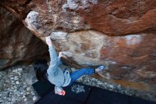 Bouldering in Hueco Tanks on 12/30/2018 with Blue Lizard Climbing and Yoga

Filename: SRM_20181230_1711480.jpg
Aperture: f/4.0
Shutter Speed: 1/200
Body: Canon EOS-1D Mark II
Lens: Canon EF 16-35mm f/2.8 L