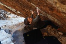 Bouldering in Hueco Tanks on 12/30/2018 with Blue Lizard Climbing and Yoga

Filename: SRM_20181230_1741450.jpg
Aperture: f/4.5
Shutter Speed: 1/250
Body: Canon EOS-1D Mark II
Lens: Canon EF 50mm f/1.8 II