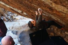 Bouldering in Hueco Tanks on 12/30/2018 with Blue Lizard Climbing and Yoga

Filename: SRM_20181230_1742530.jpg
Aperture: f/2.8
Shutter Speed: 1/250
Body: Canon EOS-1D Mark II
Lens: Canon EF 50mm f/1.8 II