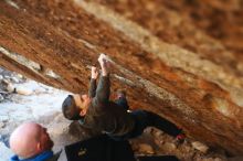 Bouldering in Hueco Tanks on 12/30/2018 with Blue Lizard Climbing and Yoga

Filename: SRM_20181230_1743220.jpg
Aperture: f/2.5
Shutter Speed: 1/250
Body: Canon EOS-1D Mark II
Lens: Canon EF 50mm f/1.8 II