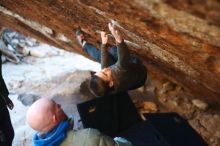 Bouldering in Hueco Tanks on 12/30/2018 with Blue Lizard Climbing and Yoga

Filename: SRM_20181230_1746300.jpg
Aperture: f/2.2
Shutter Speed: 1/250
Body: Canon EOS-1D Mark II
Lens: Canon EF 50mm f/1.8 II