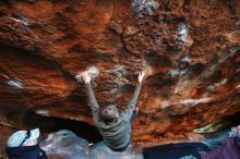 Bouldering in Hueco Tanks on 12/30/2018 with Blue Lizard Climbing and Yoga

Filename: SRM_20181230_1807100.jpg
Aperture: f/2.8
Shutter Speed: 1/30
Body: Canon EOS-1D Mark II
Lens: Canon EF 16-35mm f/2.8 L