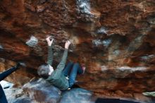 Bouldering in Hueco Tanks on 12/30/2018 with Blue Lizard Climbing and Yoga

Filename: SRM_20181230_1809070.jpg
Aperture: f/2.8
Shutter Speed: 1/30
Body: Canon EOS-1D Mark II
Lens: Canon EF 16-35mm f/2.8 L