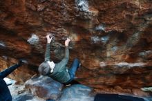 Bouldering in Hueco Tanks on 12/30/2018 with Blue Lizard Climbing and Yoga

Filename: SRM_20181230_1809100.jpg
Aperture: f/2.8
Shutter Speed: 1/30
Body: Canon EOS-1D Mark II
Lens: Canon EF 16-35mm f/2.8 L