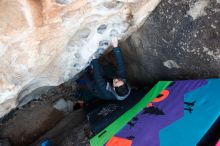 Bouldering in Hueco Tanks on 01/01/2019 with Blue Lizard Climbing and Yoga

Filename: SRM_20190101_1032580.jpg
Aperture: f/3.5
Shutter Speed: 1/200
Body: Canon EOS-1D Mark II
Lens: Canon EF 16-35mm f/2.8 L