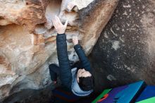 Bouldering in Hueco Tanks on 01/01/2019 with Blue Lizard Climbing and Yoga

Filename: SRM_20190101_1033090.jpg
Aperture: f/5.0
Shutter Speed: 1/200
Body: Canon EOS-1D Mark II
Lens: Canon EF 16-35mm f/2.8 L