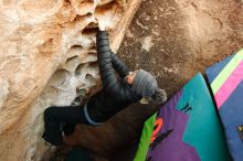 Bouldering in Hueco Tanks on 01/01/2019 with Blue Lizard Climbing and Yoga

Filename: SRM_20190101_1042410.jpg
Aperture: f/4.0
Shutter Speed: 1/200
Body: Canon EOS-1D Mark II
Lens: Canon EF 16-35mm f/2.8 L