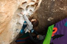 Bouldering in Hueco Tanks on 01/01/2019 with Blue Lizard Climbing and Yoga

Filename: SRM_20190101_1049210.jpg
Aperture: f/4.0
Shutter Speed: 1/200
Body: Canon EOS-1D Mark II
Lens: Canon EF 16-35mm f/2.8 L