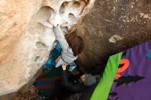 Bouldering in Hueco Tanks on 01/01/2019 with Blue Lizard Climbing and Yoga

Filename: SRM_20190101_1049220.jpg
Aperture: f/3.5
Shutter Speed: 1/200
Body: Canon EOS-1D Mark II
Lens: Canon EF 16-35mm f/2.8 L