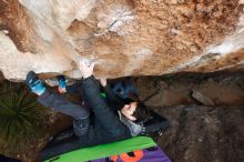 Bouldering in Hueco Tanks on 01/01/2019 with Blue Lizard Climbing and Yoga

Filename: SRM_20190101_1112220.jpg
Aperture: f/5.0
Shutter Speed: 1/200
Body: Canon EOS-1D Mark II
Lens: Canon EF 16-35mm f/2.8 L