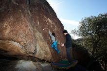 Bouldering in Hueco Tanks on 01/01/2019 with Blue Lizard Climbing and Yoga

Filename: SRM_20190101_1218230.jpg
Aperture: f/7.1
Shutter Speed: 1/250
Body: Canon EOS-1D Mark II
Lens: Canon EF 16-35mm f/2.8 L