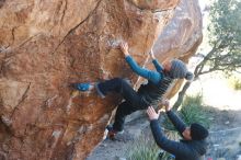 Bouldering in Hueco Tanks on 01/01/2019 with Blue Lizard Climbing and Yoga

Filename: SRM_20190101_1322000.jpg
Aperture: f/3.5
Shutter Speed: 1/250
Body: Canon EOS-1D Mark II
Lens: Canon EF 50mm f/1.8 II