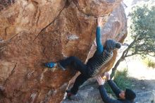 Bouldering in Hueco Tanks on 01/01/2019 with Blue Lizard Climbing and Yoga

Filename: SRM_20190101_1322010.jpg
Aperture: f/4.0
Shutter Speed: 1/250
Body: Canon EOS-1D Mark II
Lens: Canon EF 50mm f/1.8 II