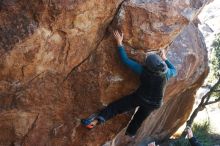 Bouldering in Hueco Tanks on 01/01/2019 with Blue Lizard Climbing and Yoga

Filename: SRM_20190101_1322110.jpg
Aperture: f/4.5
Shutter Speed: 1/250
Body: Canon EOS-1D Mark II
Lens: Canon EF 50mm f/1.8 II