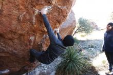 Bouldering in Hueco Tanks on 01/01/2019 with Blue Lizard Climbing and Yoga

Filename: SRM_20190101_1358330.jpg
Aperture: f/6.3
Shutter Speed: 1/250
Body: Canon EOS-1D Mark II
Lens: Canon EF 16-35mm f/2.8 L