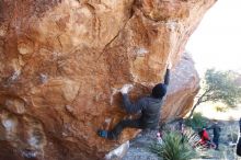 Bouldering in Hueco Tanks on 01/01/2019 with Blue Lizard Climbing and Yoga

Filename: SRM_20190101_1358470.jpg
Aperture: f/5.0
Shutter Speed: 1/250
Body: Canon EOS-1D Mark II
Lens: Canon EF 16-35mm f/2.8 L