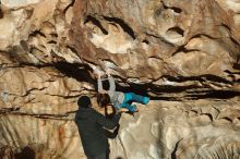 Bouldering in Hueco Tanks on 01/01/2019 with Blue Lizard Climbing and Yoga

Filename: SRM_20190101_1653160.jpg
Aperture: f/4.0
Shutter Speed: 1/800
Body: Canon EOS-1D Mark II
Lens: Canon EF 50mm f/1.8 II