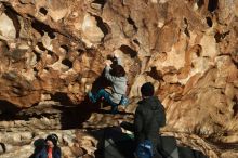 Bouldering in Hueco Tanks on 01/01/2019 with Blue Lizard Climbing and Yoga

Filename: SRM_20190101_1654570.jpg
Aperture: f/4.0
Shutter Speed: 1/640
Body: Canon EOS-1D Mark II
Lens: Canon EF 50mm f/1.8 II