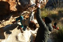 Bouldering in Hueco Tanks on 01/01/2019 with Blue Lizard Climbing and Yoga

Filename: SRM_20190101_1723380.jpg
Aperture: f/4.0
Shutter Speed: 1/200
Body: Canon EOS-1D Mark II
Lens: Canon EF 50mm f/1.8 II