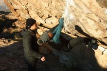 Bouldering in Hueco Tanks on 01/01/2019 with Blue Lizard Climbing and Yoga

Filename: SRM_20190101_1730040.jpg
Aperture: f/4.0
Shutter Speed: 1/250
Body: Canon EOS-1D Mark II
Lens: Canon EF 50mm f/1.8 II