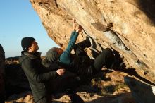 Bouldering in Hueco Tanks on 01/01/2019 with Blue Lizard Climbing and Yoga

Filename: SRM_20190101_1731010.jpg
Aperture: f/4.0
Shutter Speed: 1/320
Body: Canon EOS-1D Mark II
Lens: Canon EF 50mm f/1.8 II