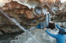 Bouldering in Hueco Tanks on 01/01/2019 with Blue Lizard Climbing and Yoga

Filename: SRM_20190101_1740520.jpg
Aperture: f/4.0
Shutter Speed: 1/200
Body: Canon EOS-1D Mark II
Lens: Canon EF 50mm f/1.8 II