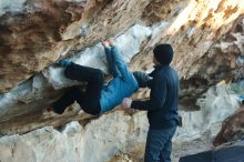 Bouldering in Hueco Tanks on 01/01/2019 with Blue Lizard Climbing and Yoga

Filename: SRM_20190101_1754150.jpg
Aperture: f/3.2
Shutter Speed: 1/320
Body: Canon EOS-1D Mark II
Lens: Canon EF 50mm f/1.8 II