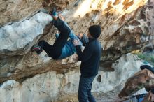 Bouldering in Hueco Tanks on 01/01/2019 with Blue Lizard Climbing and Yoga

Filename: SRM_20190101_1754390.jpg
Aperture: f/3.2
Shutter Speed: 1/320
Body: Canon EOS-1D Mark II
Lens: Canon EF 50mm f/1.8 II