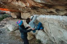 Bouldering in Hueco Tanks on 01/01/2019 with Blue Lizard Climbing and Yoga

Filename: SRM_20190101_1814570.jpg
Aperture: f/2.8
Shutter Speed: 1/250
Body: Canon EOS-1D Mark II
Lens: Canon EF 50mm f/1.8 II