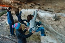 Bouldering in Hueco Tanks on 01/01/2019 with Blue Lizard Climbing and Yoga

Filename: SRM_20190101_1815350.jpg
Aperture: f/2.8
Shutter Speed: 1/200
Body: Canon EOS-1D Mark II
Lens: Canon EF 50mm f/1.8 II