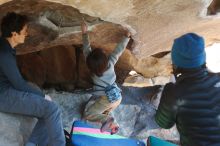 Bouldering in Hueco Tanks on 12/31/2018 with Blue Lizard Climbing and Yoga

Filename: SRM_20181231_1509460.jpg
Aperture: f/4.0
Shutter Speed: 1/320
Body: Canon EOS-1D Mark II
Lens: Canon EF 50mm f/1.8 II