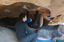 Bouldering in Hueco Tanks on 12/31/2018 with Blue Lizard Climbing and Yoga

Filename: SRM_20181231_1510580.jpg
Aperture: f/4.0
Shutter Speed: 1/320
Body: Canon EOS-1D Mark II
Lens: Canon EF 50mm f/1.8 II