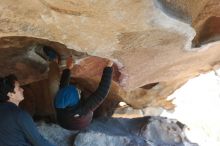 Bouldering in Hueco Tanks on 12/31/2018 with Blue Lizard Climbing and Yoga

Filename: SRM_20181231_1511030.jpg
Aperture: f/4.0
Shutter Speed: 1/320
Body: Canon EOS-1D Mark II
Lens: Canon EF 50mm f/1.8 II