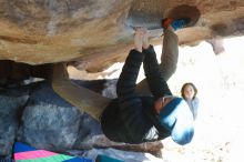 Bouldering in Hueco Tanks on 12/31/2018 with Blue Lizard Climbing and Yoga

Filename: SRM_20181231_1511130.jpg
Aperture: f/4.0
Shutter Speed: 1/320
Body: Canon EOS-1D Mark II
Lens: Canon EF 50mm f/1.8 II