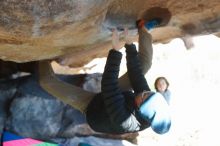 Bouldering in Hueco Tanks on 12/31/2018 with Blue Lizard Climbing and Yoga

Filename: SRM_20181231_1511140.jpg
Aperture: f/4.0
Shutter Speed: 1/320
Body: Canon EOS-1D Mark II
Lens: Canon EF 50mm f/1.8 II