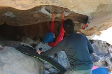 Bouldering in Hueco Tanks on 12/31/2018 with Blue Lizard Climbing and Yoga

Filename: SRM_20181231_1519580.jpg
Aperture: f/4.0
Shutter Speed: 1/250
Body: Canon EOS-1D Mark II
Lens: Canon EF 50mm f/1.8 II