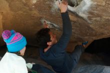 Bouldering in Hueco Tanks on 12/31/2018 with Blue Lizard Climbing and Yoga

Filename: SRM_20181231_1523320.jpg
Aperture: f/4.0
Shutter Speed: 1/250
Body: Canon EOS-1D Mark II
Lens: Canon EF 50mm f/1.8 II