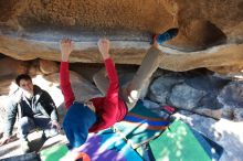 Bouldering in Hueco Tanks on 12/31/2018 with Blue Lizard Climbing and Yoga

Filename: SRM_20181231_1551050.jpg
Aperture: f/5.6
Shutter Speed: 1/250
Body: Canon EOS-1D Mark II
Lens: Canon EF 16-35mm f/2.8 L