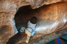 Bouldering in Hueco Tanks on 12/31/2018 with Blue Lizard Climbing and Yoga

Filename: SRM_20181231_1642580.jpg
Aperture: f/3.5
Shutter Speed: 1/200
Body: Canon EOS-1D Mark II
Lens: Canon EF 16-35mm f/2.8 L