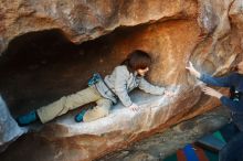 Bouldering in Hueco Tanks on 12/31/2018 with Blue Lizard Climbing and Yoga

Filename: SRM_20181231_1645200.jpg
Aperture: f/4.0
Shutter Speed: 1/200
Body: Canon EOS-1D Mark II
Lens: Canon EF 16-35mm f/2.8 L