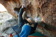 Bouldering in Hueco Tanks on 12/31/2018 with Blue Lizard Climbing and Yoga

Filename: SRM_20181231_1703000.jpg
Aperture: f/3.5
Shutter Speed: 1/250
Body: Canon EOS-1D Mark II
Lens: Canon EF 16-35mm f/2.8 L