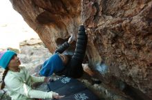 Bouldering in Hueco Tanks on 12/31/2018 with Blue Lizard Climbing and Yoga

Filename: SRM_20181231_1713120.jpg
Aperture: f/5.0
Shutter Speed: 1/200
Body: Canon EOS-1D Mark II
Lens: Canon EF 16-35mm f/2.8 L