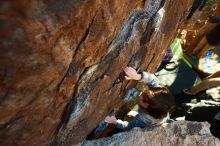 Bouldering in Hueco Tanks on 12/31/2018 with Blue Lizard Climbing and Yoga

Filename: SRM_20181231_1750050.jpg
Aperture: f/4.5
Shutter Speed: 1/160
Body: Canon EOS-1D Mark II
Lens: Canon EF 16-35mm f/2.8 L
