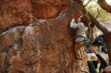 Bouldering in Hueco Tanks on 12/31/2018 with Blue Lizard Climbing and Yoga

Filename: SRM_20181231_1758120.jpg
Aperture: f/2.8
Shutter Speed: 1/125
Body: Canon EOS-1D Mark II
Lens: Canon EF 16-35mm f/2.8 L