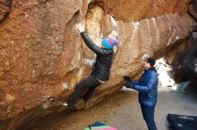 Bouldering in Hueco Tanks on 01/02/2019 with Blue Lizard Climbing and Yoga

Filename: SRM_20190102_1023330.jpg
Aperture: f/5.0
Shutter Speed: 1/250
Body: Canon EOS-1D Mark II
Lens: Canon EF 16-35mm f/2.8 L
