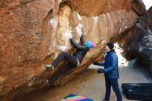 Bouldering in Hueco Tanks on 01/02/2019 with Blue Lizard Climbing and Yoga

Filename: SRM_20190102_1026510.jpg
Aperture: f/5.0
Shutter Speed: 1/250
Body: Canon EOS-1D Mark II
Lens: Canon EF 16-35mm f/2.8 L
